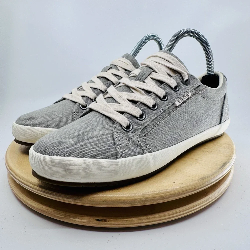 Taos Star Womens 6.5 Gray Canvas Comfort Sneakers Shoes